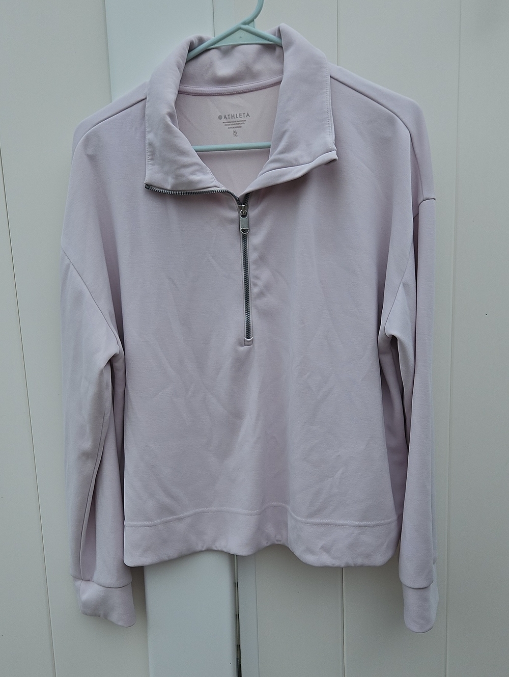 Athleta Pale Lavender Quarter-Zip Turtleneck Pullover